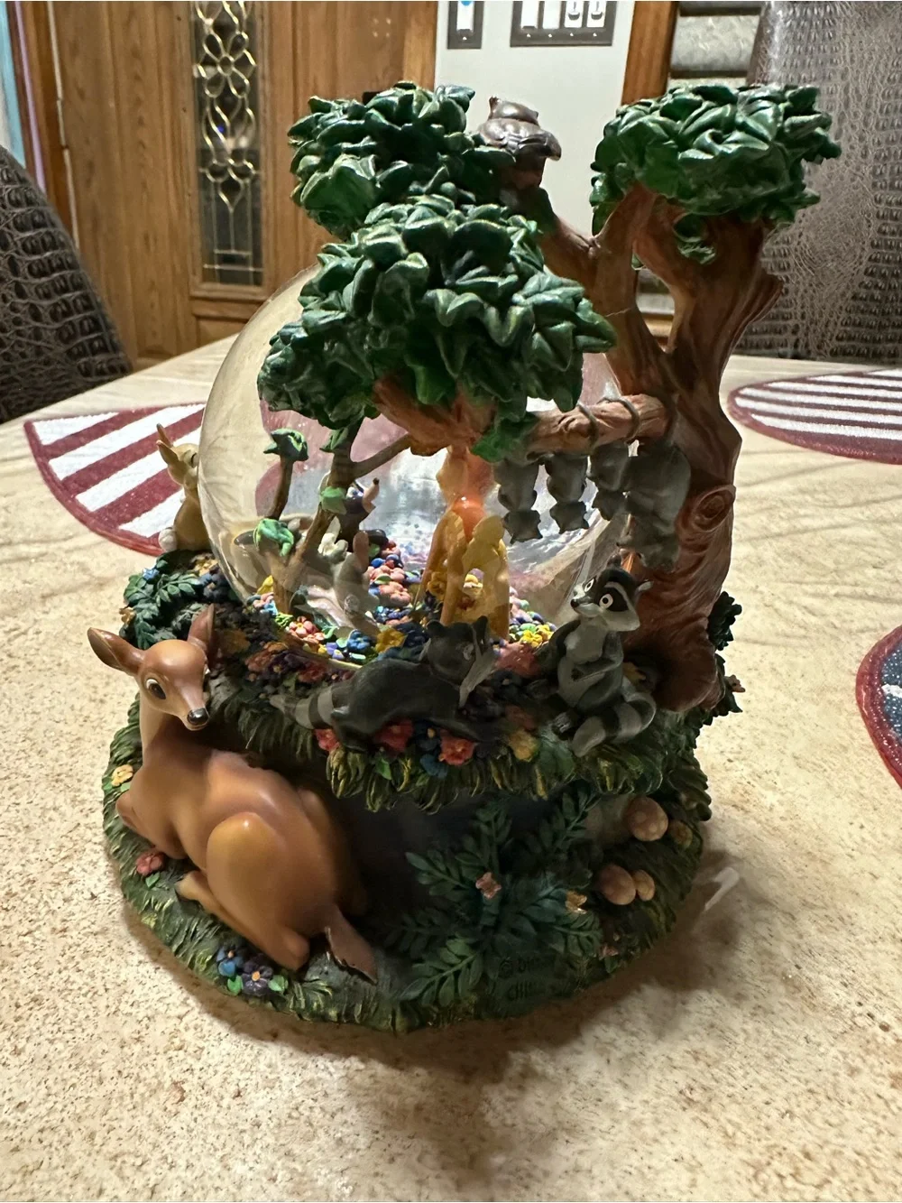 Disney Bambi Woodland Friends Snow Globe - Green, Brown, Blue